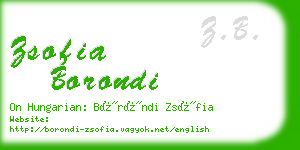 zsofia borondi business card